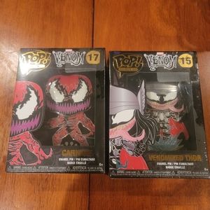 FUNKO POP PINS CARNAGE AND VENOMIZED THOR